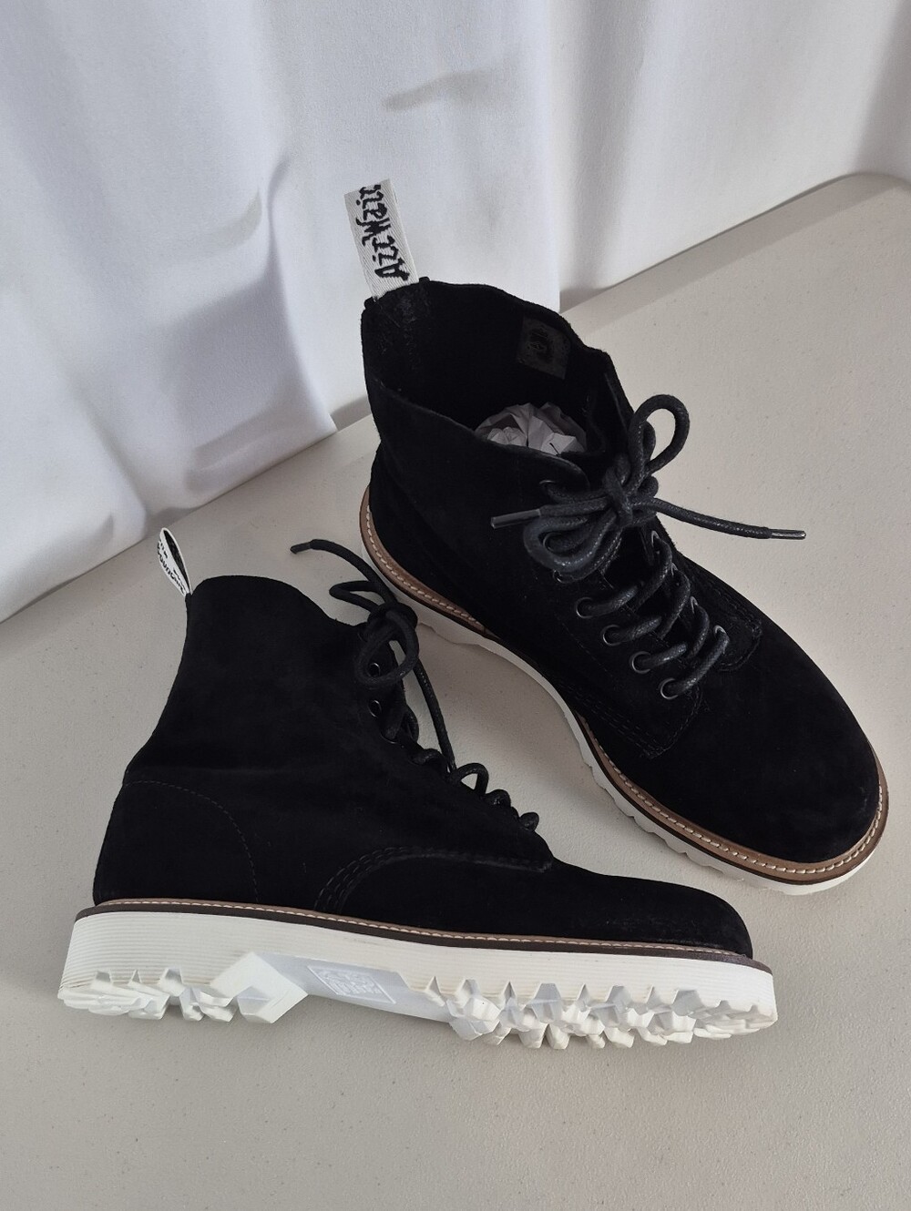 Dr. Martens Women's 1460 Black Pascal II Soft Buck Suede Lug Sole Boots - Size 8